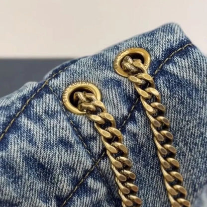 Saint Laurent Loulou Puffer Bag in Quilted Vintage Denim